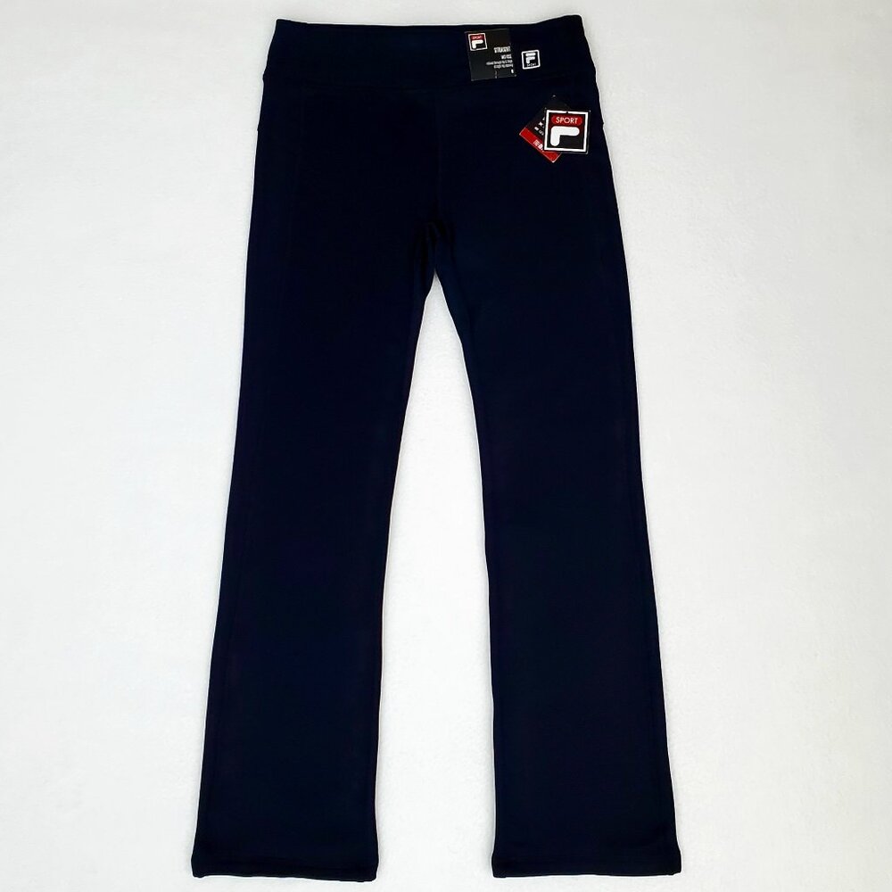 FILA SPORT Womens Size M Black Athletic Tru Dry Pants Straight Leg Joggers NWT